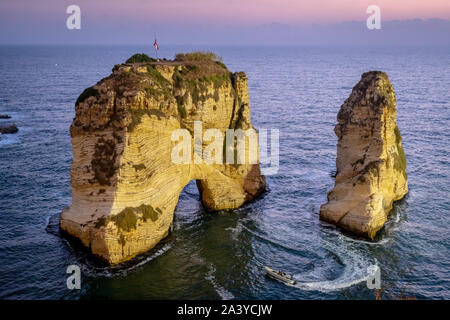 Les roches Raouche, Beirut, Liban Banque D'Images