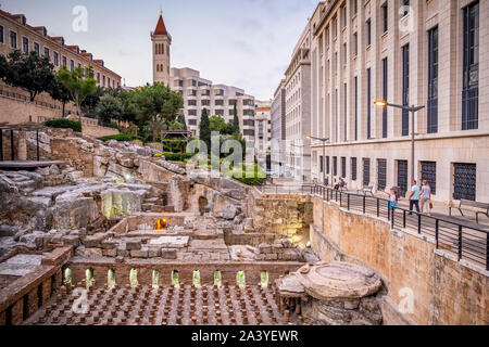 Bains romains, centre-ville, Beyrouth, Liban Banque D'Images