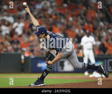 Houston, États-Unis. 10 Oct, 2019. Rays de Tampa Bay le lanceur partant Tyler Glasnow se jette dans la première manche au cours de l'ALDS cinq jeux au Minute Maid Park de Houston, Texas, le 10 octobre 2019. La série gagnant prendra sur New York Yankee dans l'American League Championship Series. Photo par Trask Smith/UPI UPI : Crédit/Alamy Live News Banque D'Images