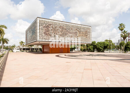 L'annexe (aka l'écrin) à l'immeuble Bacardi, l'ancien siège de Bacardi USA, situé derrière la tour principale ,sur Biscayne Boulevard à Miami, Floride, USA Banque D'Images