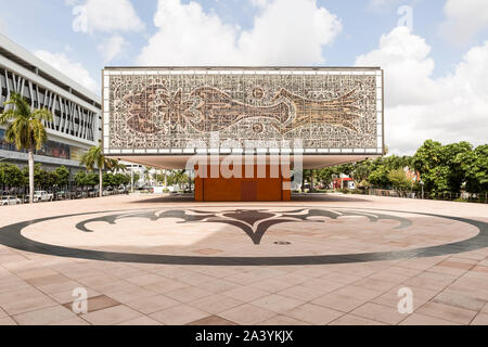 L'annexe (aka l'écrin) à l'immeuble Bacardi, l'ancien siège de Bacardi USA, situé derrière la tour principale ,sur Biscayne Boulevard à Miami, Floride, USA Banque D'Images