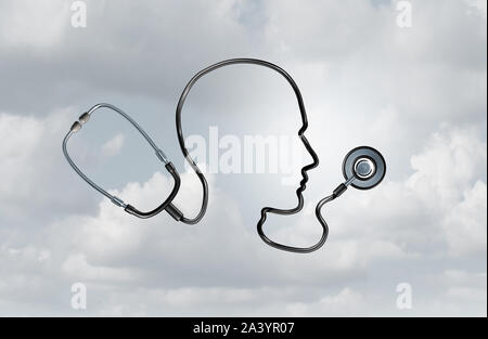 Le mois de la sensibilisation à la santé mentale ou les soins de santé comme un concept 3D illustration. Banque D'Images