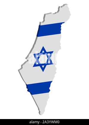 La carte d'Israël avec flag 3d, eps10 vector illustration Illustration de Vecteur