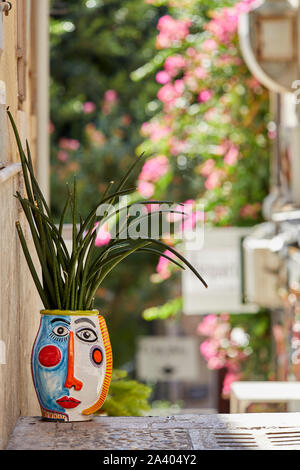 Scène de rue à Taormina en Sicile Banque D'Images