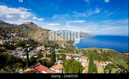 Baie de Taormina, Sicile Banque D'Images