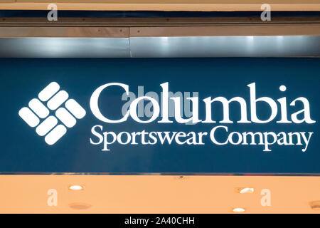 Shenzhen, Guangdong, Chine. 5ème Oct, 2019. Le logo Columbia Sportswear Company vu à Shenzhen. Crédit : Alex Tai SOPA/Images/ZUMA/Alamy Fil Live News Banque D'Images