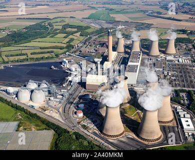 Une vue aérienne de Drax Power Station, North Yorkshire du Nord, Angleterre, RU Banque D'Images