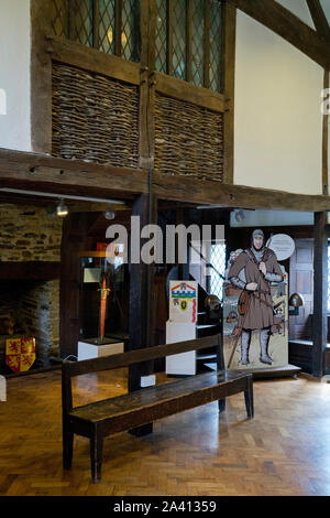 Owain Glyndŵr intérieur de l'ancienne maison du Parlement À Machynlleth, Powys, Wales, Royaume-Uni Banque D'Images