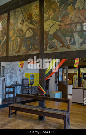 Owain Glyndŵr intérieur de l'ancienne maison du Parlement À Machynlleth, Powys, Wales, Royaume-Uni Banque D'Images