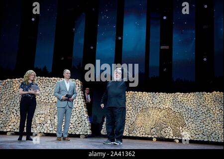 Forum des entreprises nordiques. 2019 Helsinki, Finlande, 10 octobre 2019.Steve Wozniak, l'inventeur américain, ingénieur en électronique, programmateur, philanthrope, un Banque D'Images