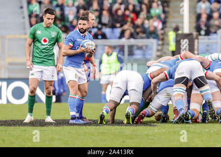 Tito Tebaldi pendant six Nations Guinness 2019 - L'Italie contre l'Irlande, l'Italie, 24 févr. 2019, l'Équipe Nationale Italienne de Rugby Rugby Banque D'Images