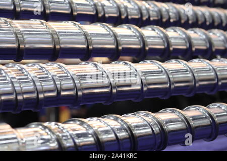 Presse à vis de rechange pour machine à injection de plastique selective focus Banque D'Images