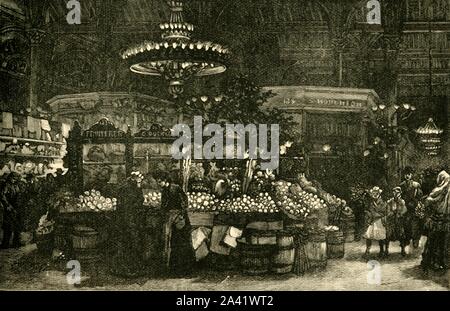 "Le marché du peuple', 1898. Marché Couvert à Bradford, une ville de marché dans le West Yorkshire transformé par la révolution industrielle. À partir de "notre propre pays, Volume V". [Cassell et Company, Limited, Londres, Paris &AMP ; Melbourne, 1898] Banque D'Images