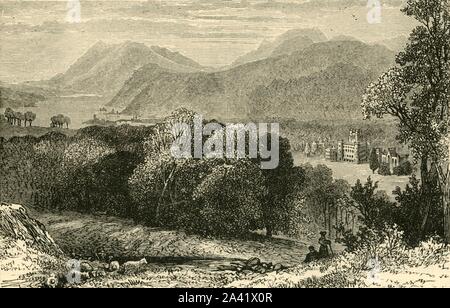 'Taymouth Castle', 1898. Taymouth Castle près de Kenmore, Perth et Kinross sur les rives de la rivière Tay, dans les montagnes Grampian est dite hantée. À partir de "notre propre pays, Volume V". [Cassell et Company, Limited, Londres, Paris &AMP ; Melbourne, 1898] Banque D'Images