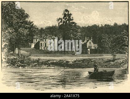 'Abbotsford, à partir de la rivière', 1898. Abbotsford Country House dans l'Ecosse sur la rive sud de la rivière Tweed, ancienne résidence de l'écrivain et poète, Sir Walter Scott. À partir de "notre propre pays, Volume VI". [Cassell et Company, Limited, Londres, Paris &AMP ; Melbourne, 1898] Banque D'Images