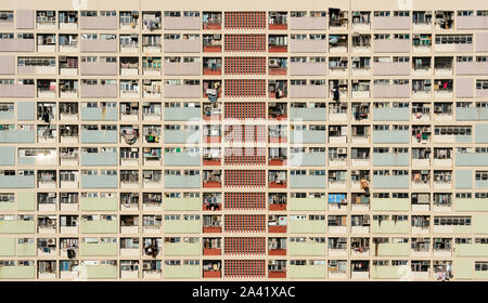 Ancien appartement de blocs à Choi Hung à Kowloon, Hong Kong. Banque D'Images