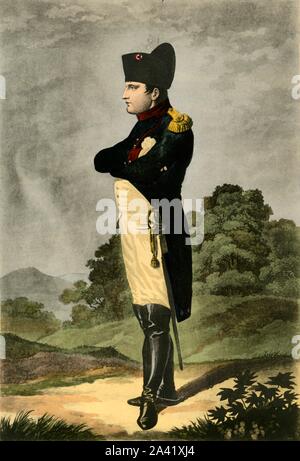 Napoléon, Empereur des Français et Roi d'Italie, 1806, (1921). "Napoléon en colonel de chasseurs de la garde imp&# xe9;l'oliveto - Empereur des Fran&# xe7;ais, Roi d'Italie". Portrait de l'Empereur Napoléon I (1769-1821) de colonel des Chasseurs à cheval de la Garde Impériale. Gravure par Arnold après Dahling. À partir de "Napoléon", par Raymond Guyot, [H. Floury, Paris, 1921] Banque D'Images