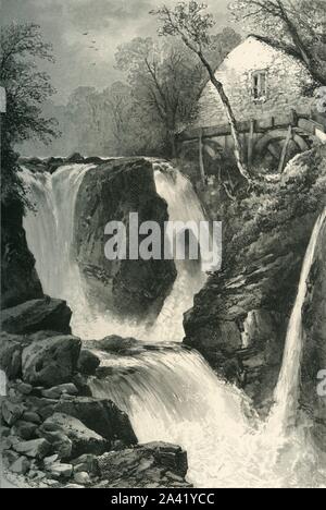 'Pandy Mill et l'automne, près de Bettws-Y-coed, au nord du Pays de Galles', c1870. À partir de "l'Europe pittoresque - Les îles Britanniques, Tome I". [Cassell, Petter &AMP ; Galpin, Londres, c1870] Banque D'Images