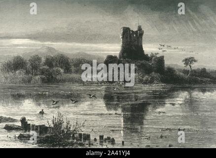 'Le Château de Ross, Killarney', c1870. Le Château de Ross, Killarney, 15th-century tower house et garder sur le bord de Lough Leane. À partir de "l'Europe pittoresque - Les îles Britanniques, Tome I". [Cassell, Petter &AMP ; Galpin, Londres, c1870] Banque D'Images