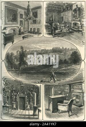 'Abbotsford', c1870. Maison de campagne historique dans la région des Scottish Borders sur la rivière Tweed et ancienne résidence de l'écrivain et poète, Sir Walter Scott.La maison a été ouverte au public en 1833 et a continué à être occupé par Scott's descendants jusqu'en 2004. À partir de "l'Europe pittoresque - Les îles Britanniques, Tome I". [Cassell, Petter &AMP ; Galpin, Londres, c1870] Banque D'Images