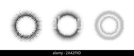 Ronde demi-teinte vecteur d'images. Résumé des éléments de conception du gradient en pointillés Illustration de Vecteur