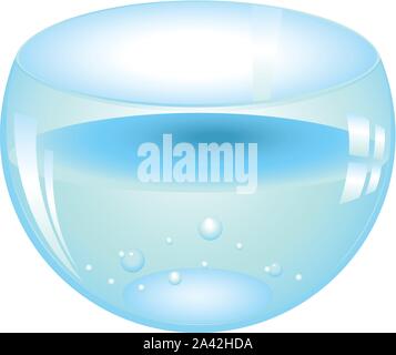 Illustration de l'aquarium avec de l'eau mais sans poissons. Illustration de Vecteur