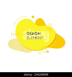 Résumé de l'élément liquide jaune design. La forme fluide vecteur. Pour la conception de bannières, pages d'atterrissage, publications sur les réseaux sociaux Illustration de Vecteur