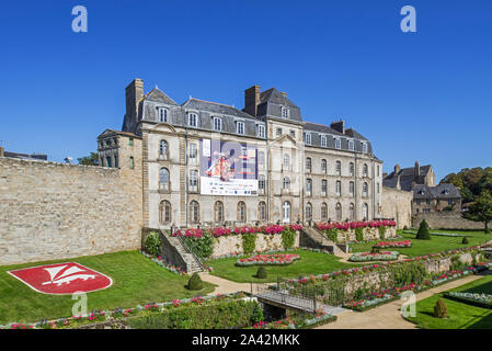 Château de l'Hermine, 1785 Château et jardin dans la ville de Vannes, Morbihan, Bretagne, France Banque D'Images