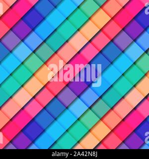 3d abstrait géométrique rayé motif carré de couleur arrière-plan. La texture en mosaïque. Vector illustration Illustration de Vecteur