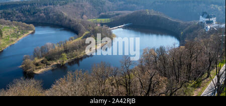 Burgkhammer Barrage Panorama en Thuringe en Allemagne Banque D'Images