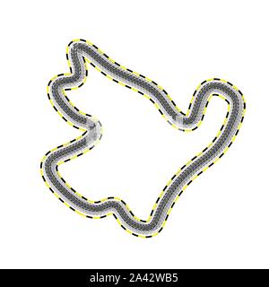 Custom made gris race track map avec ombre isolé sur fond blanc Illustration de Vecteur