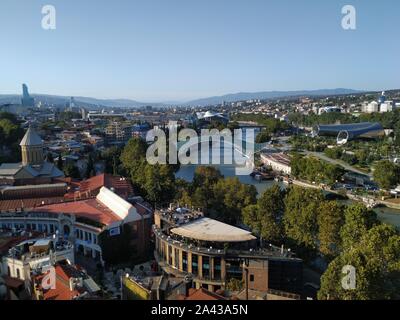 Vue panoramique du centre historique de la ville de Tbilissi capitale de la Géorgie pays Banque D'Images