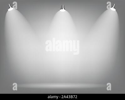Lampe d'éclairage Projecteurs lumineux réalistes avec des effets d'éclairage Projecteurs avec arrière-plan transparent. Vector Illustration Illustration de Vecteur