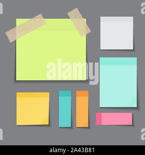 Note papier collant sur fond sombre Vector Illustration Illustration de Vecteur