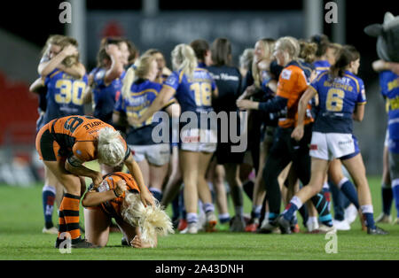 Castleford Tigers Grace Femmes Domaine réagit après la Super Ligue des femmes Betfred Grand Final au stade totalement méchants, St Helens. Banque D'Images