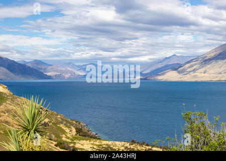 Vue du lac Wanaka, île du Sud, Nouvelle-Zélande Banque D'Images