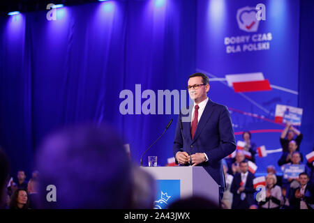 Chelm, Pologne. 11Th Oct 2019. Premier Ministre de la Pologne au dernier Morawiecki Mateusz convention du parti au pouvoir PiS dans la campagne des élections parlementaires. Photo : JP JP Crédit : noir/noir fil ZUMA/Alamy Live News Banque D'Images
