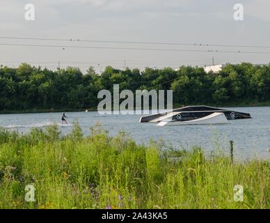 La carrière Cable Park est un établissement de la planche à Crystal Lake, Illinois, USA. Banque D'Images