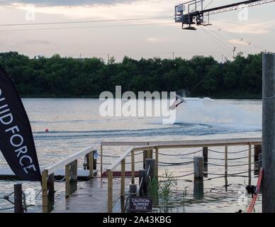 La carrière Cable Park est un établissement de la planche à Crystal Lake, Illinois, USA. Banque D'Images