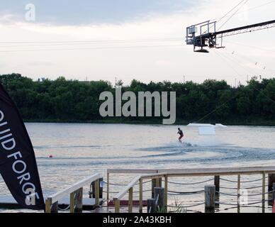 La carrière Cable Park est un établissement de la planche à Crystal Lake, Illinois, USA. Banque D'Images