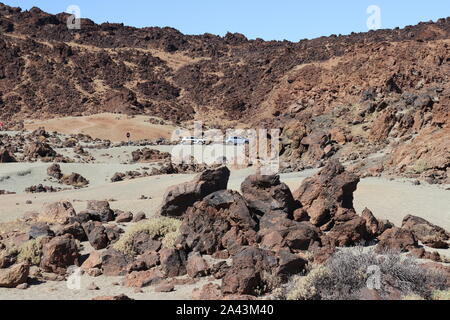 La nature. Les montagnes. Sac à dos. La liberté. Les nuages. Tenerife. Volcan. Au-dessus des nuages. Sky line. Banque D'Images