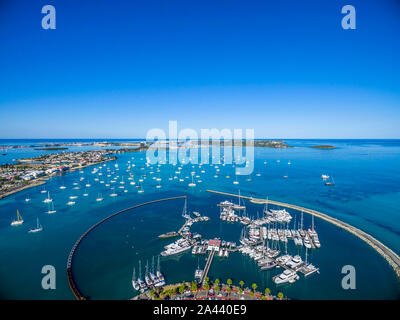 Vue aérienne du port de Marigot, sur Saint maartin Banque D'Images