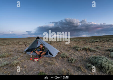 Soirée dans le Great Divide Basin, Wyoming, USA Banque D'Images