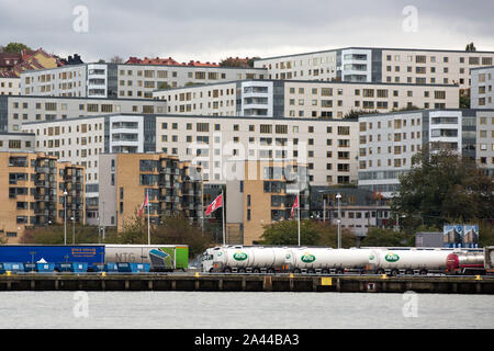 Göteborg, Suède. Oct 7, 2019. Les bâtiments du quartier de Masthugget à Göteborg. Credit : Karol Serewis SOPA/Images/ZUMA/Alamy Fil Live News Banque D'Images