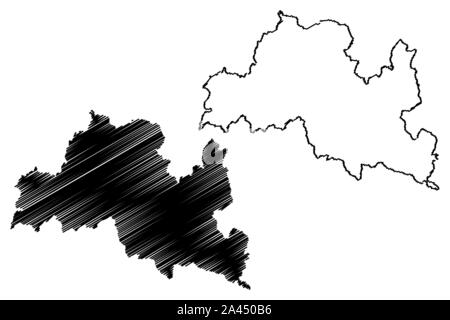 Smolyan Province (République de Bulgarie, les provinces de la Bulgarie) map vector illustration, scribble sketch carte Smolyan Illustration de Vecteur