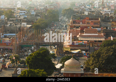 Vue de dessus de la vieille ville de Jaipur Banque D'Images