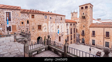 Plaza de San Jorge. Ciudad de Cáceres. L'Estrémadure. España. Banque D'Images