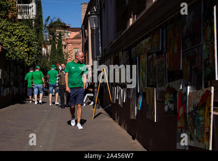 République d'Irlande fans à Tbilissi. Banque D'Images