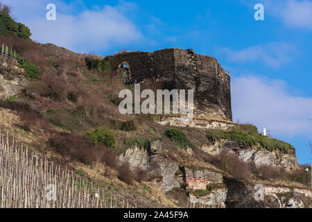 Zeltinger cadran solaire dans la ville vinicole Zeltingen sur la Moselle en Allemagne dans un vignoble Banque D'Images