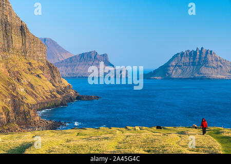 Gasadalur, Vagar et, îles Féroé, Danemark, Europe Banque D'Images